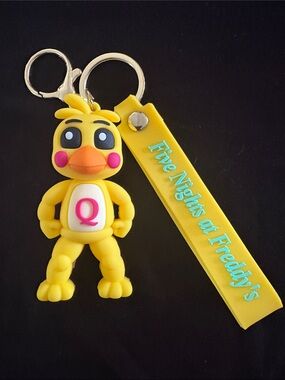 Yellow Chica FNAF Keychain Bag Charm With Strap